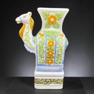 Pier 1 Imports Hand Painted Camel Ceramic Candle Holder Votive Philippines 8inch